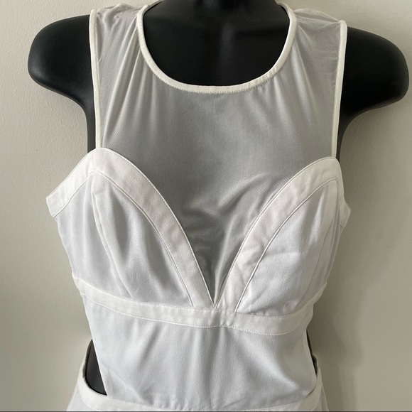 White Romper with Faux Bustier - Picture 2 of 7